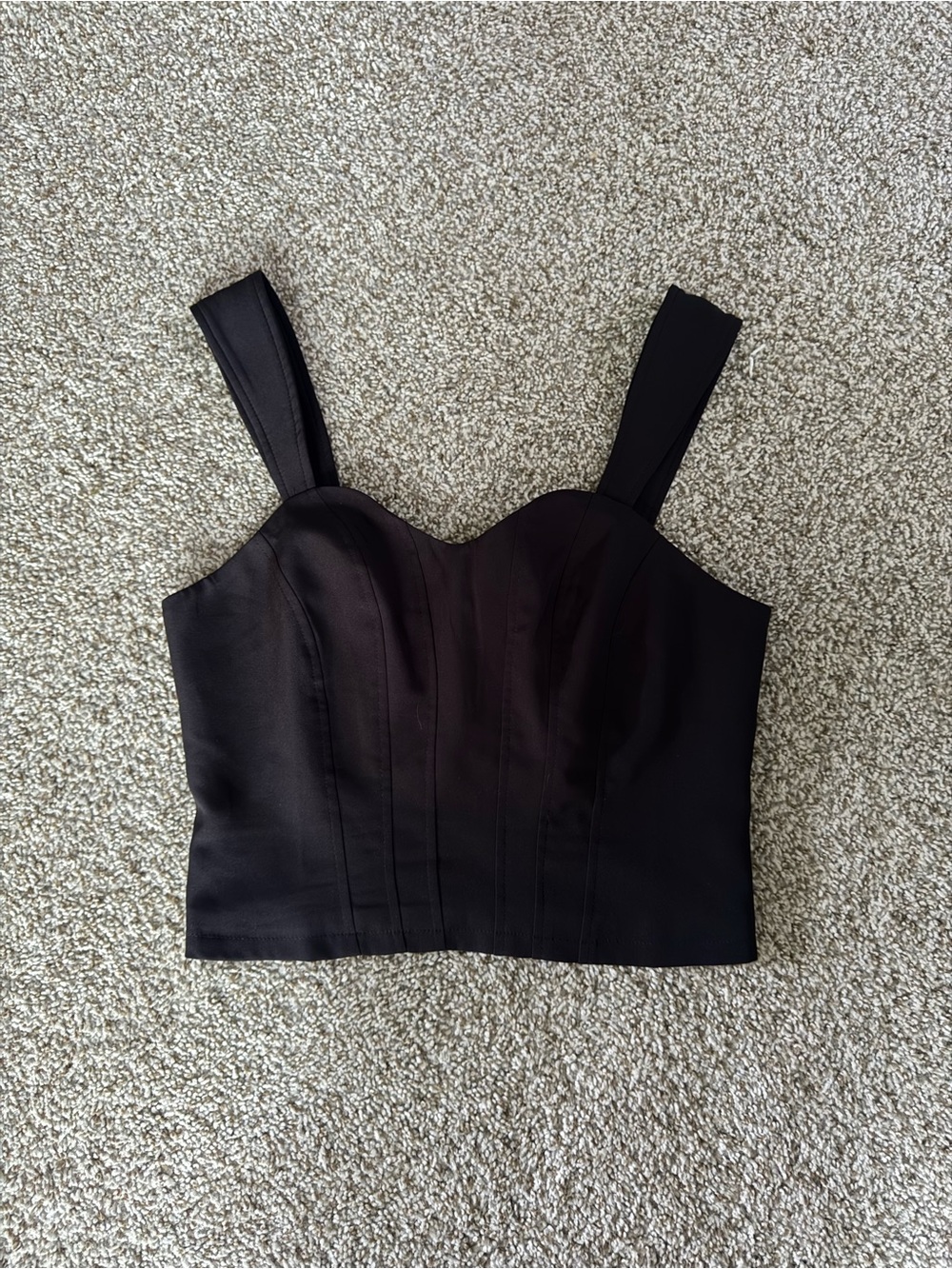 Anthropologie Black Bustier-Style Crop Top